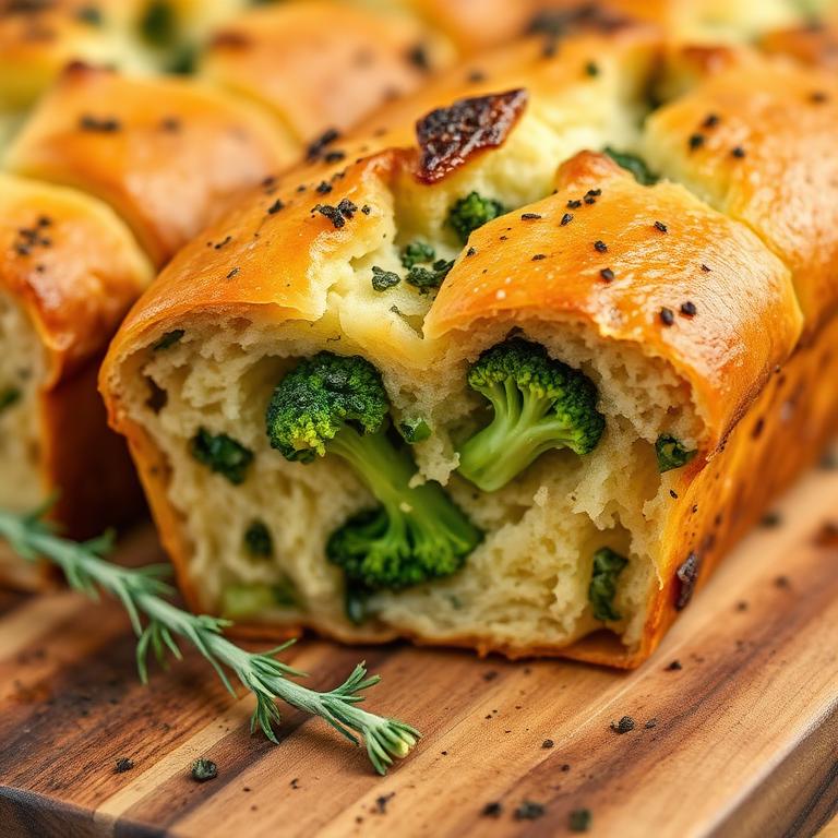 Creative broccoli herb mini loaf bread